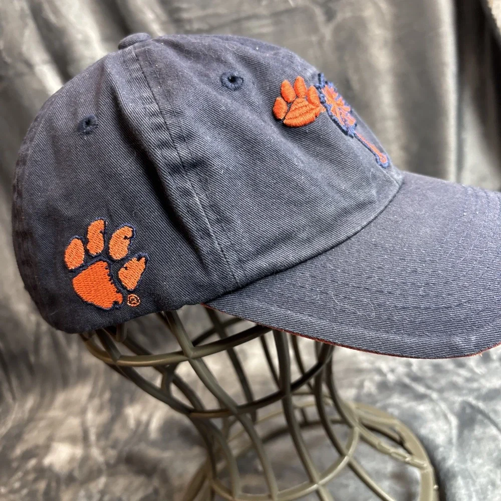 Vintage Tigers Hap Colosseum Cap Embroidered Blue Orange Paw Palm Tree Strapback